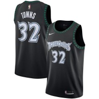 Nike Minnesota Timberwolves #32 Karl-Anthony Towns Black NBA Swingman Hardwood Classics Jersey