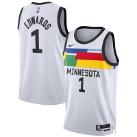 Minnesota Minnesota Timberwolves #1 Anthony Edwards Nike White 2022-23 Swingman Jersey - City Edition
