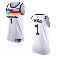 Minnesota Minnesota Timberwolves #1 Anthony Edwards Nike White 2022-23 Authentic Jersey - City Edition