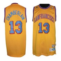 Golden State Warriors #13 Wilt Chamberlain Gold Throwback San Francisco Stitched NBA Jersey