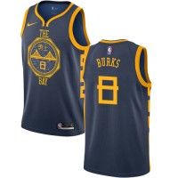 Nike Golden State Warriors #8 Alec Burks Navy NBA Swingman City Edition 2018/19 Jersey