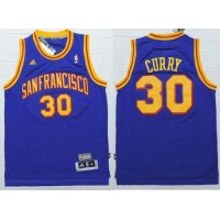 Golden State Warriors #30 Stephen Curry Blue Throwback San Francisco Stitched NBA Jersey