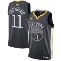 Nike Golden State Warriors #11 Klay Thompson Black The Finals Patch NBA Swingman Statement Edition Jersey