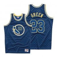 Mitchell & Ness Golden State Warriors #23 Draymond Green Men's Royal Checkerboard HWC Throwback NBA Jersey