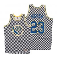 Mitchell & Ness Golden State Warriors #23 Draymond Green Men's White Checkerboard HWC Throwback NBA Jersey