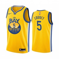 Nike Golden State Warriors #5 Kevon Looney 2019-20 Men's Yellow The Bay City Edition NBA Jersey