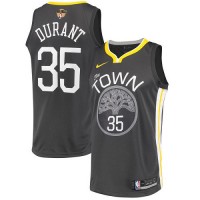 Nike Golden State Warriors #35 Kevin Durant Black The Finals Patch NBA Swingman Statement Edition Jersey