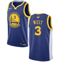 Nike Golden State Warriors #3 David West Blue The Finals Patch NBA Swingman Icon Edition Jersey