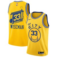 Nike Golden State Warriors #33 James Wiseman Gold NBA Swingman Hardwood The City Classic Edition Jersey