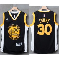 Golden State Warriors #30 Stephen Curry Black/White Stitched NBA Jersey