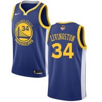 Nike Golden State Warriors #34 Shaun Livingston Blue The Finals Patch NBA Swingman Icon Edition Jersey