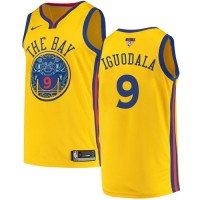 Nike Golden State Warriors #9 Andre Iguodala Gold The Finals Patch NBA Swingman City Edition Jersey
