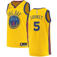 Nike Golden State Warriors #5 Kevon Looney Gold NBA Swingman City Edition Jersey