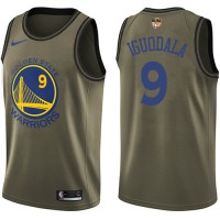 Nike Golden State Warriors #9 Andre Iguodala Green Salute to Service The Finals Patch NBA Swingman Jersey