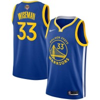 Nike Golden State Warriors #33 James Wiseman Blue Swingman Icon Edition 2022 NBA Finals Jersey