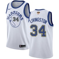 Nike Golden State Warriors #34 Shaun Livingston White Throwback The Finals Patch NBA Swingman Hardwood Classics Jersey