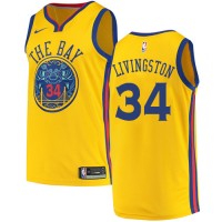 Nike Golden State Warriors #34 Shaun Livingston Gold NBA Swingman City Edition Jersey