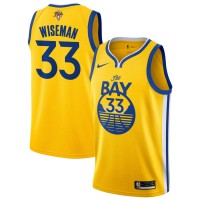 Nike Golden State Warriors #33 James Wiseman 2022 NBA Finals Men's Yellow The Bay City Edition Jersey