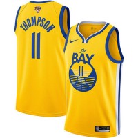 Nike Golden State Warriors #11 Klay Thompson 2022 NBA Finals Men's Yellow The Bay City Edition Jersey