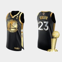 Golden State Golden State Warriors #23 Draymond Green Men's Nike Golden Black 2021-22 NBA Finals Champions Authentic Jersey