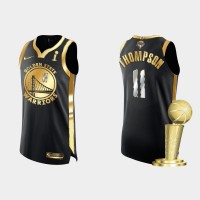 Golden State Golden State Warriors #11 Klay Thompson Men's Nike Golden Black 2021-22 NBA Finals Champions Authentic Jersey