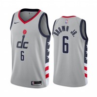 Nike Washington Wizards #6 Troy Brown Jr Gray NBA Swingman 2020-21 City Edition Jersey
