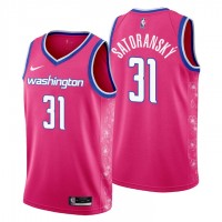 Nike Washington Wizards #31 Tomas Satoransky Men's 2022-23 City Edition NBA Jersey - Cherry Blossom Pink