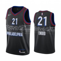 Nike Philadelphia 76ers #21 Joel Embiid Black Women's NBA Swingman 2020-21 City Edition Jersey