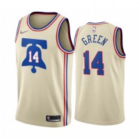 Philadelphia Philadelphia 76ers #14 Danny Green Cream Women's NBA Swingman 2020-21 Earned Edition Jersey