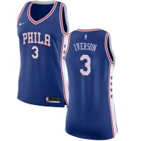 Nike Philadelphia 76ers #3 Allen Iverson Blue Women's NBA Swingman Icon Edition Jersey