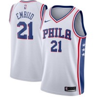 Nike Philadelphia 76ers #21 Joel Embiid White Women's NBA Swingman Association Edition Jersey