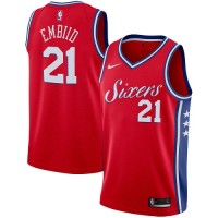 Nike Philadelphia 76ers #21 Joel Embiid Red Women's NBA Swingman Statement Edition Jersey