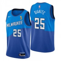 Nike Milwaukee Bucks #25 Mamadi Diakite Women's 2021 NBA Finals Champions City Edition Jersey Blue