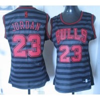 Chicago Bulls #23 Michael Jordan Black/Grey Groove Women's Stitched NBA Jersey