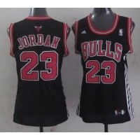 Chicago Bulls #23 Michael Jordan Black Fashion Women's Stitched NBA Jersey