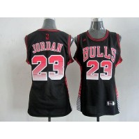 Chicago Bulls #23 Michael Jordan Black Vibe Women's Stitched NBA Jersey