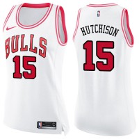 Nike Chicago Bulls #15 Chandler Hutchison White/Pink Women's NBA Swingman Fashion Jersey