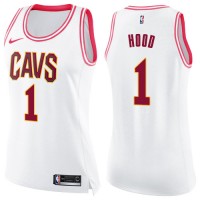 Nike Cleveland Cavaliers #1 Rodney Hood White/Pink Women's NBA Swingman Fashion Jersey