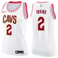 Nike Cleveland Cavaliers #2 Kyrie Irving White/Pink Women's NBA Swingman Fashion Jersey