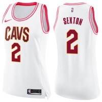 Nike Cleveland Cavaliers #2 Collin Sexton White/Pink Women's NBA Swingman Fashion Jersey