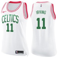 Nike Boston Celtics #11 Kyrie Irving White/Pink Women's NBA Swingman Fashion Jersey
