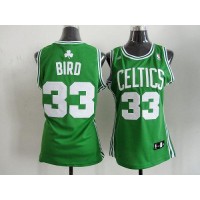 Boston Celtics #33 Larry Bird Green Road Women's Stitched NBA Jersey