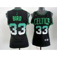 Boston Celtics #33 Larry Bird Black Vibe Women's Stitched NBA Jersey