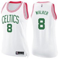 Nike Boston Celtics #8 Kemba Walker White/Pink Women's NBA Swingman Fashion Jersey