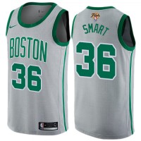 Nike Boston Celtics #36 Marcus Smart Gray Women's 2022 NBA Finals Swingman City Edition Jersey