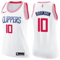 Nike Los Angeles Clippers #10 Jerome Robinson White/Pink Women's NBA Swingman Fashion Jersey