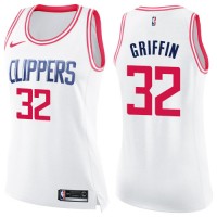 Nike Los Angeles Clippers #32 Blake Griffin White/Pink Women's NBA Swingman Fashion Jersey