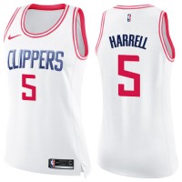 Nike Los Angeles Clippers #5 Montrezl Harrell White/Pink Women's NBA Swingman Fashion Jersey