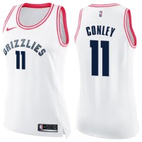 Nike Memphis Grizzlies #11 Mike Conley White/Pink Women's NBA Swingman Fashion Jersey
