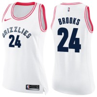 Nike Memphis Grizzlies #24 Dillon Brooks White/Pink Women's NBA Swingman Fashion Jersey